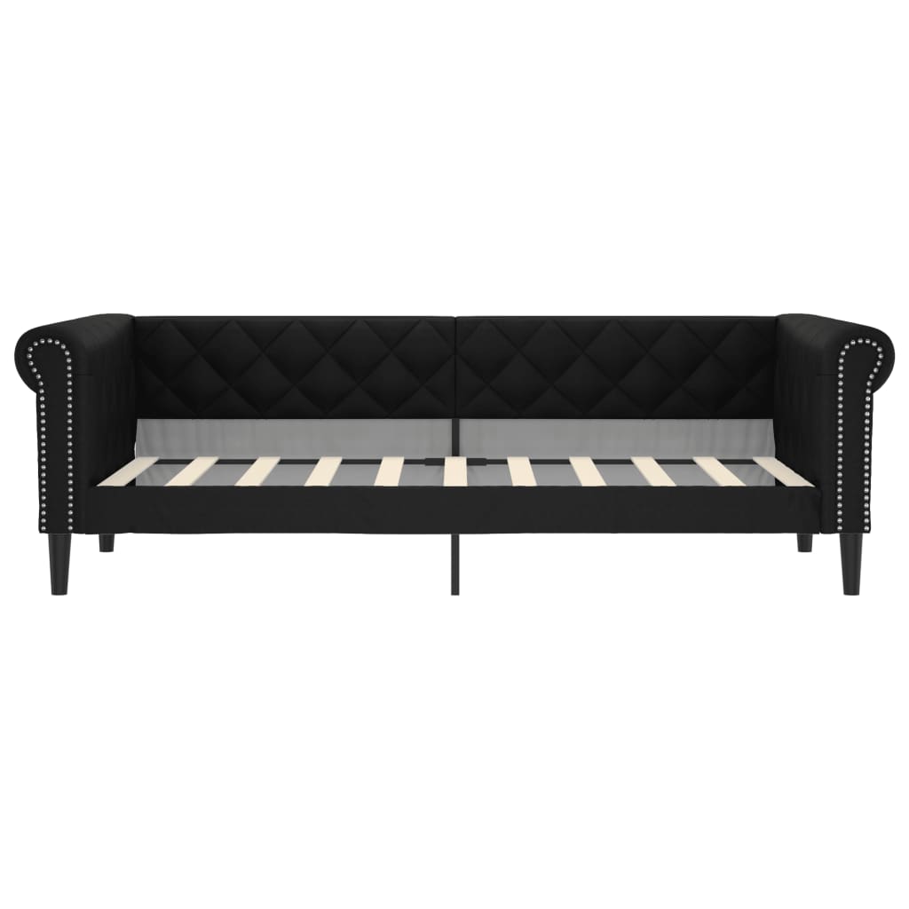 Lit de jour sans matelas noir 90x190 cm similicuir