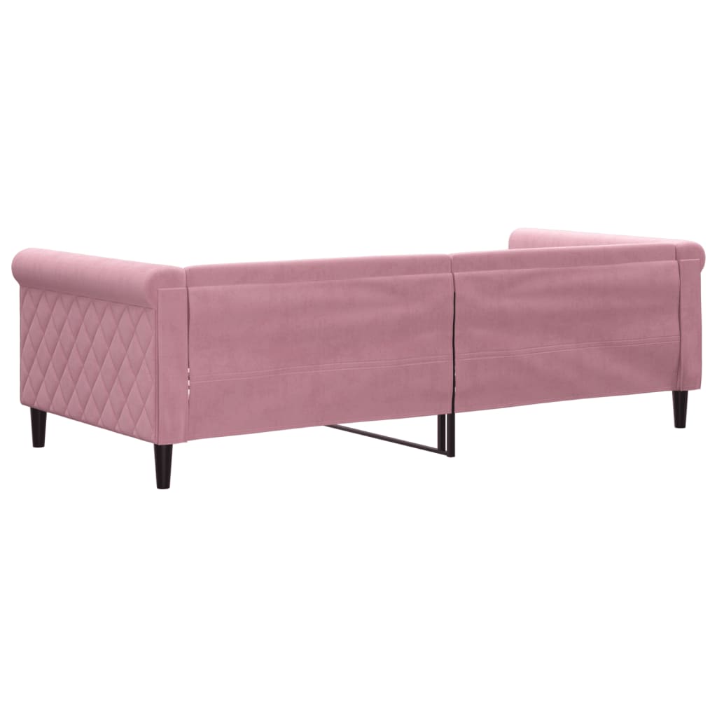 Lit de repos sans matelas rose 90x200 cm velours