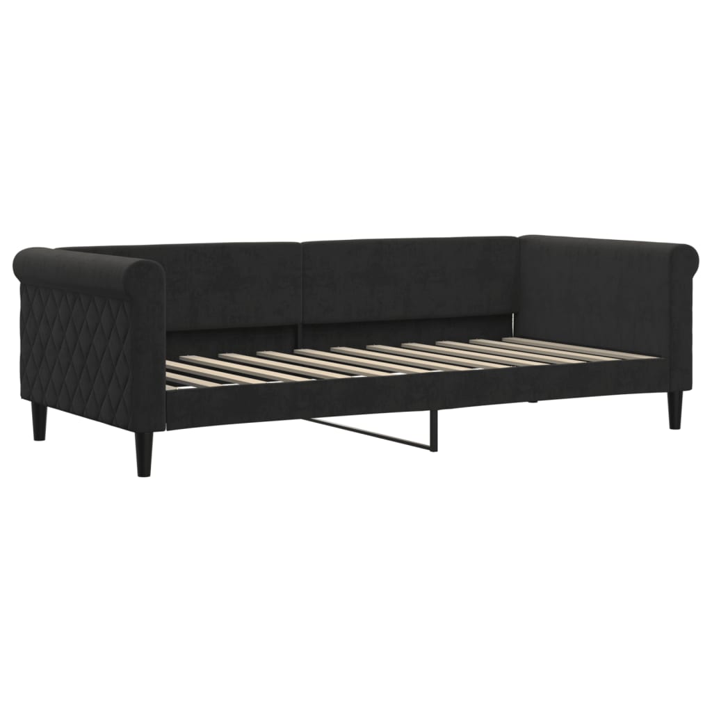 Lit de repos sans matelas noir 90x200 cm velours