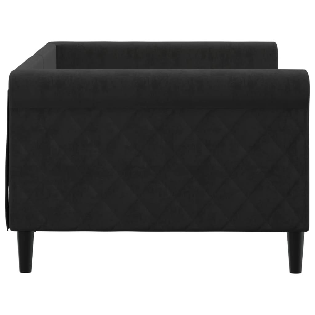 Lit de repos sans matelas noir 90x200 cm velours