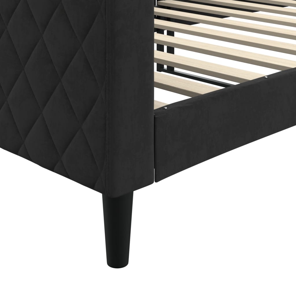 Lit de repos sans matelas noir 90x200 cm velours