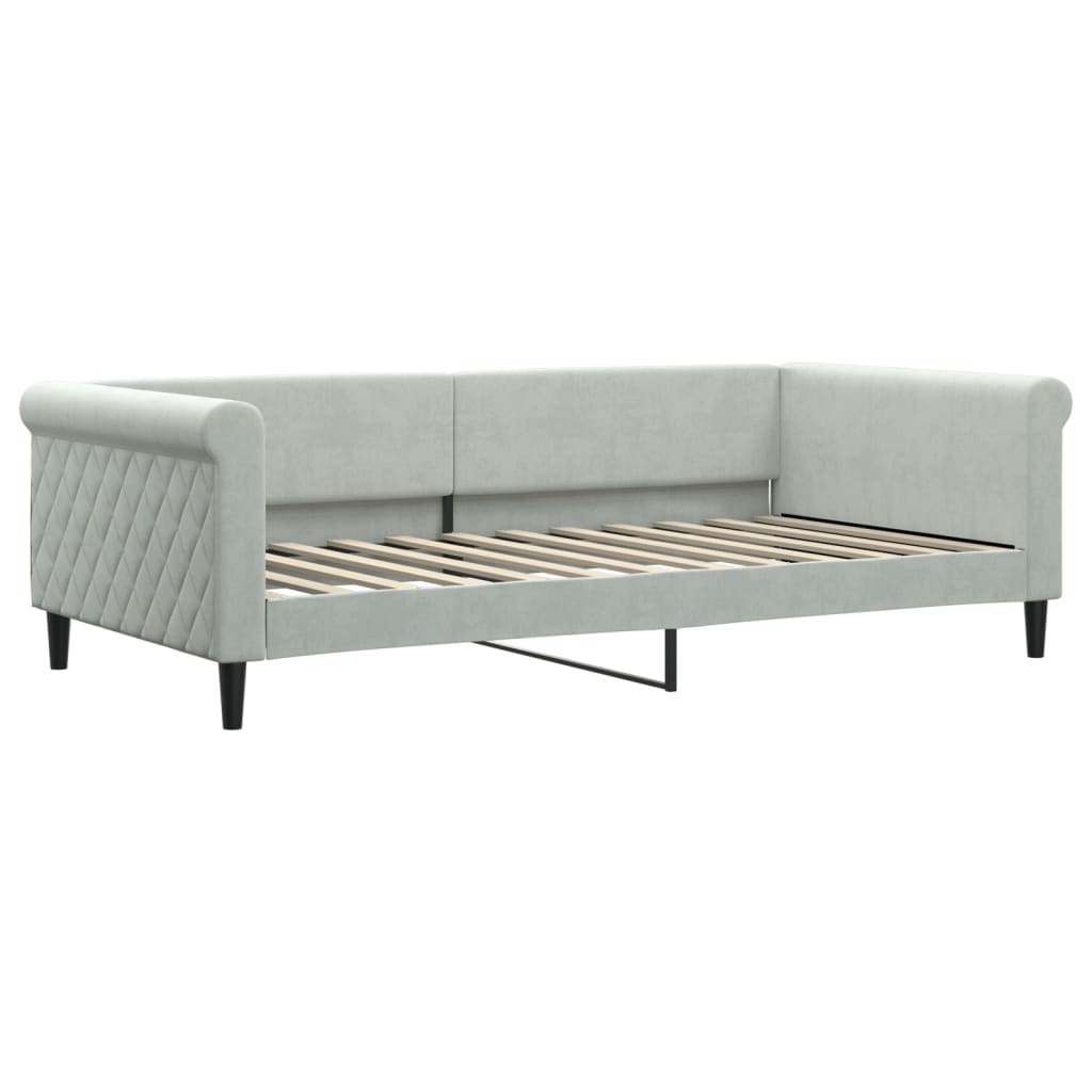 Lit de repos sans matelas gris clair 100x200 cm velours