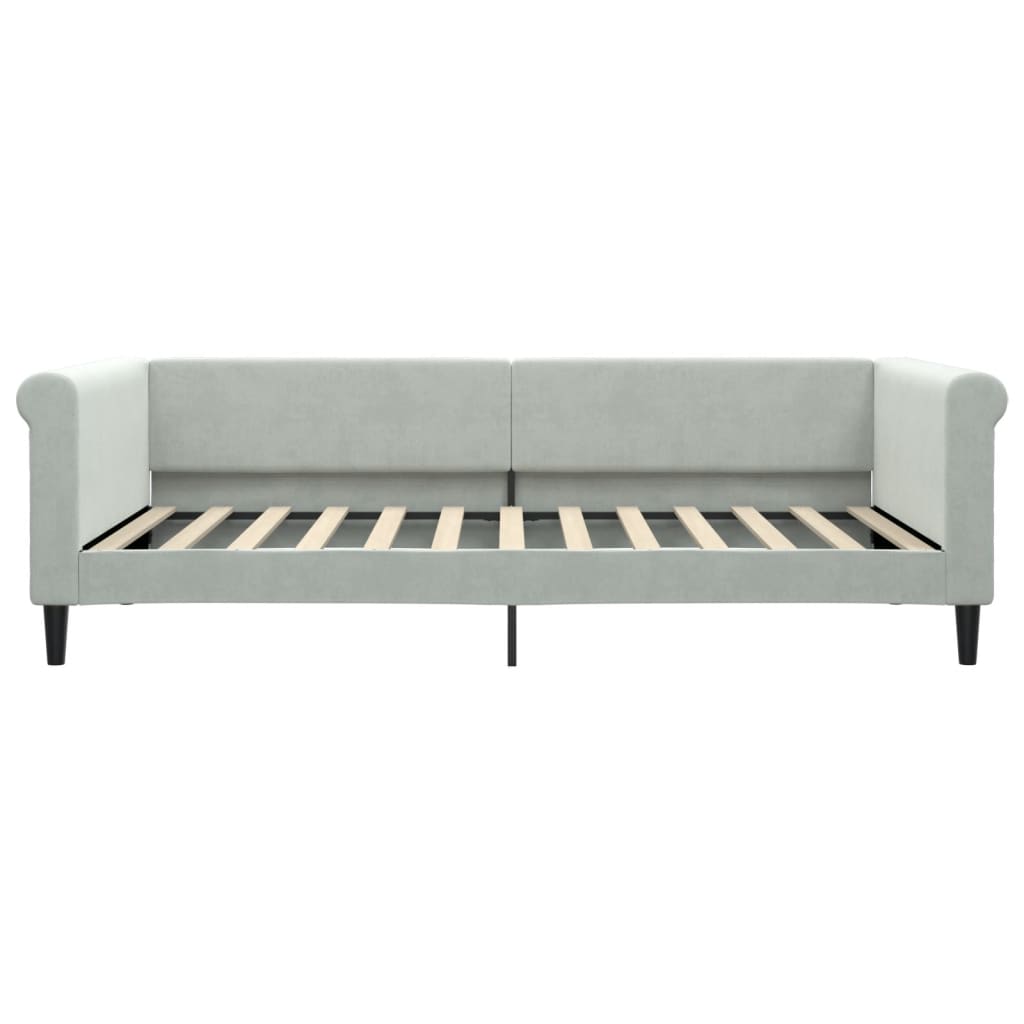 Lit de repos sans matelas gris clair 100x200 cm velours