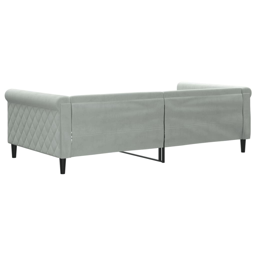 Lit de repos sans matelas gris clair 100x200 cm velours