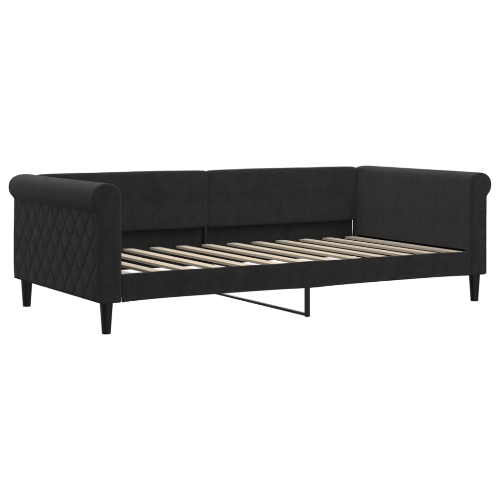 Lit de repos sans matelas noir 100x200 cm velours