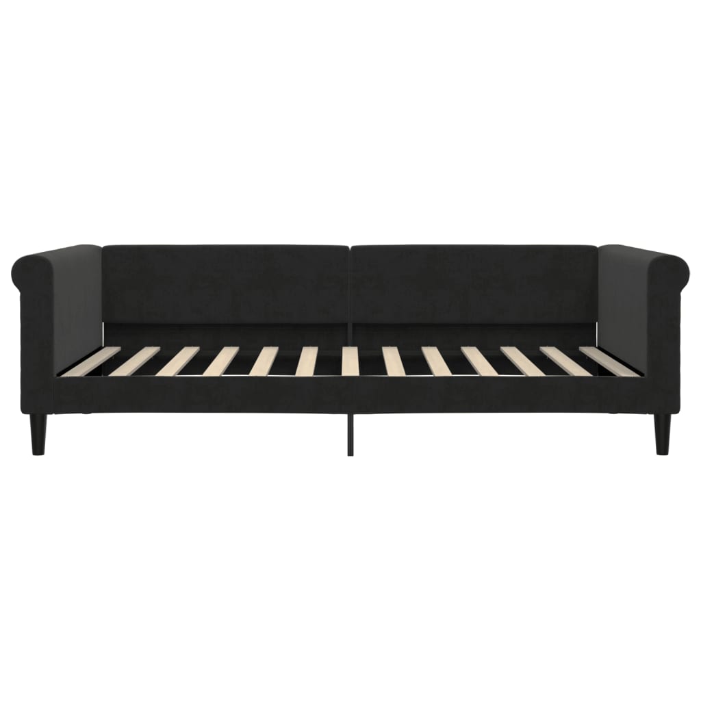 Lit de repos sans matelas noir 100x200 cm velours