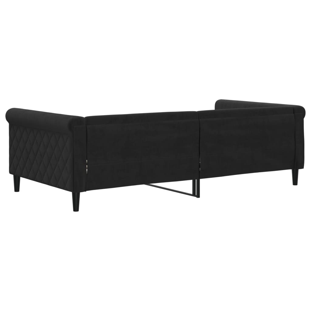 Lit de repos sans matelas noir 100x200 cm velours