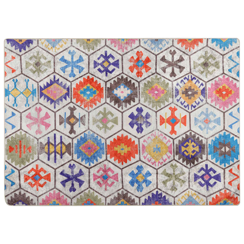 Tapis lavable multicolore 80x150 cm antidérapant