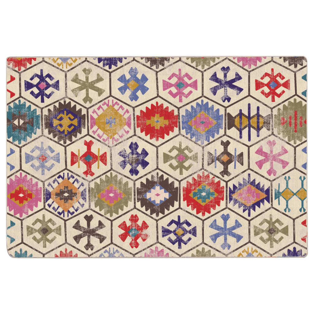 Tapis lavable multicolore 120x180 cm antidérapant