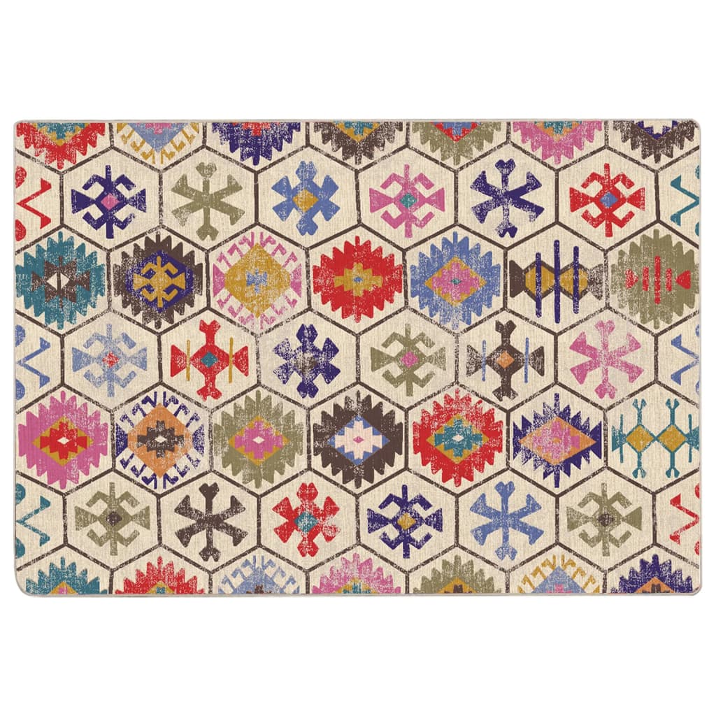 Tapis lavable multicolore 160x230 cm antidérapant