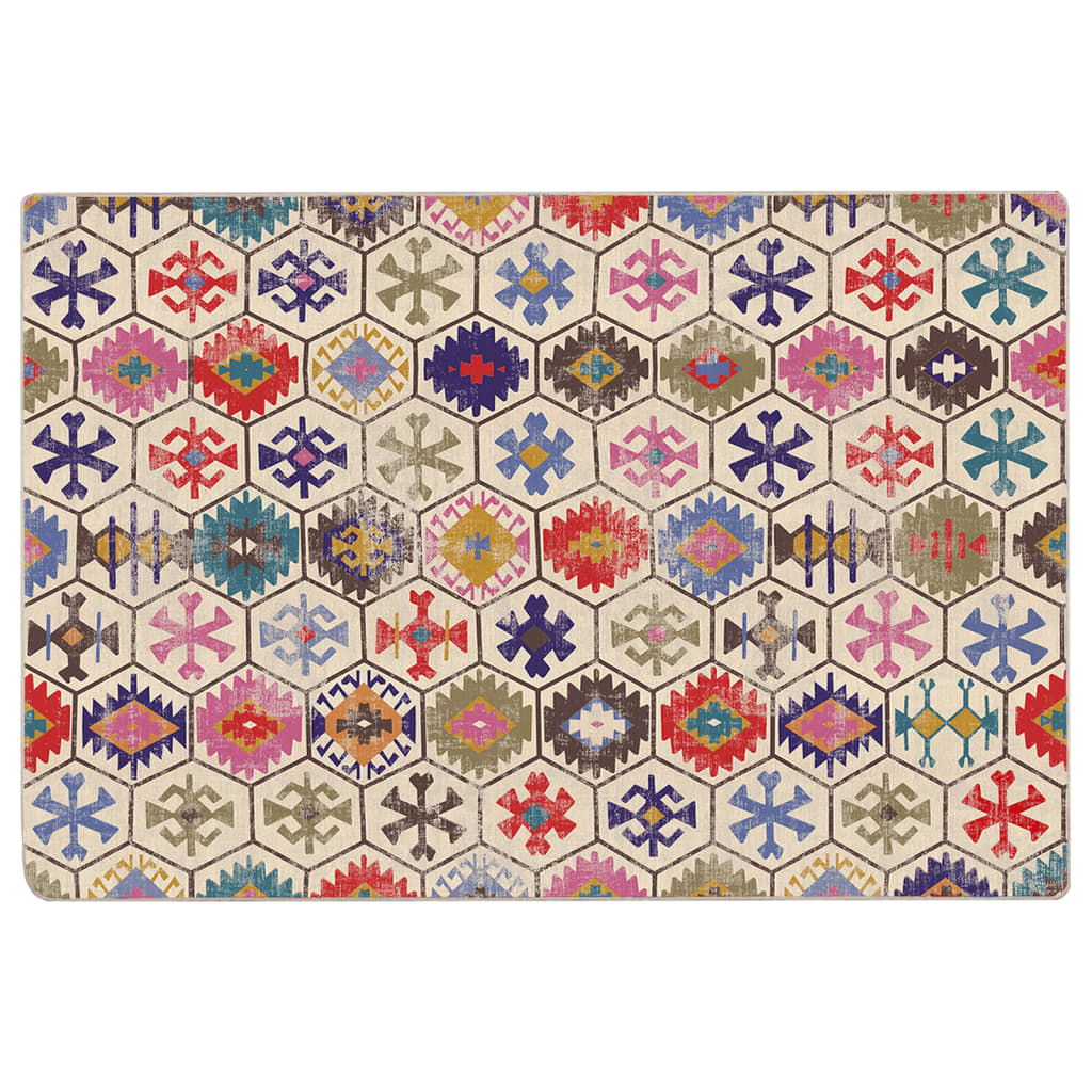 Tapis lavable multicolore 190x300 cm antidérapant