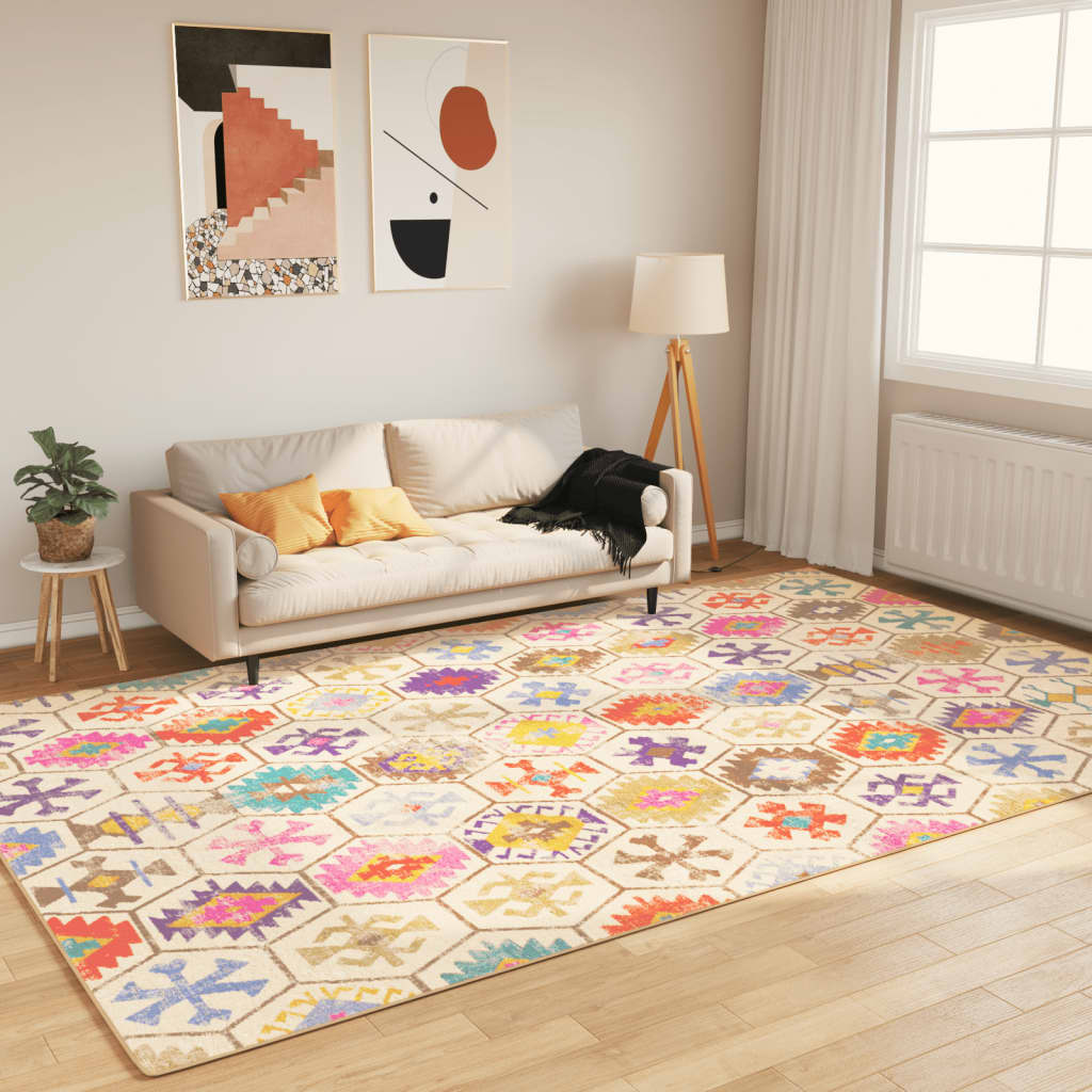 Tapis lavable multicolore 190x300 cm antidérapant