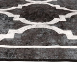 Black and white washable rug 80x300 cm non-slip