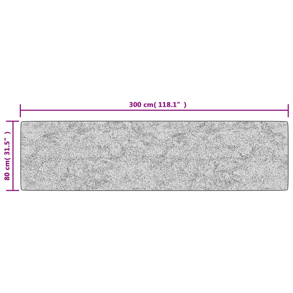 Tapis lavable noir et blanc 80x300 cm antidérapant