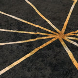 Black and gold washable rug 80x150 cm non-slip