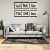 Black and gold washable rug 80x150 cm non-slip