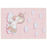 Tapis enfants rose 160x230 cm licorne antidérapant lavable