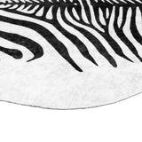 Black and white rug 120x170 cm zebra pattern washable non-slip