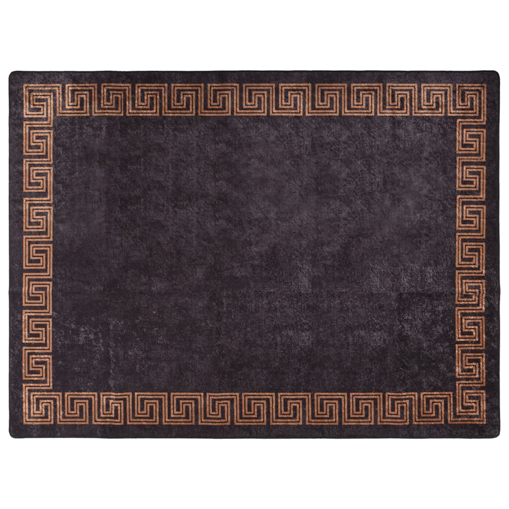 Tapis lavable noir et doré 400x300 cm antidérapant