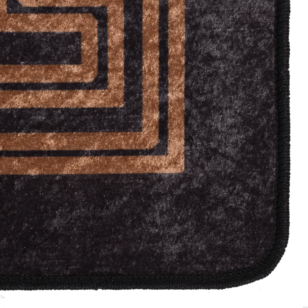 Tapis lavable noir et doré 400x300 cm antidérapant