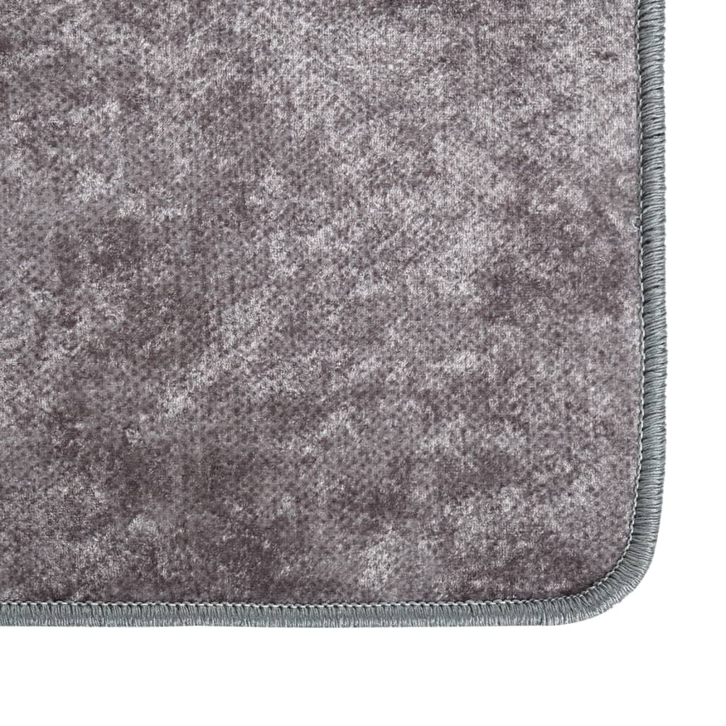 Tapis lavable gris 400x300 cm antidérapant