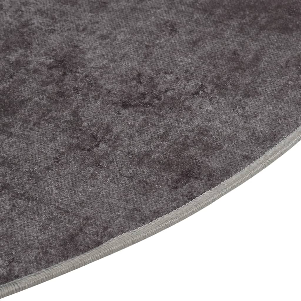 Tapis lavable gris Ø 200 cm antidérapant