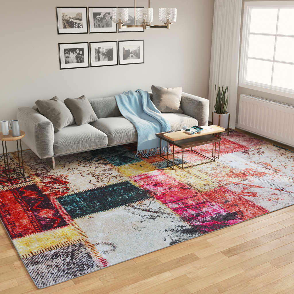 Washable multi-colored rug 400x300 cm non-slip