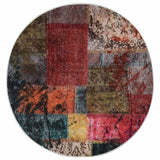 Washable multi-colored rug Ø 200 cm non-slip