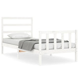 Cadre de lit sans matelas blanc bois de pin massif