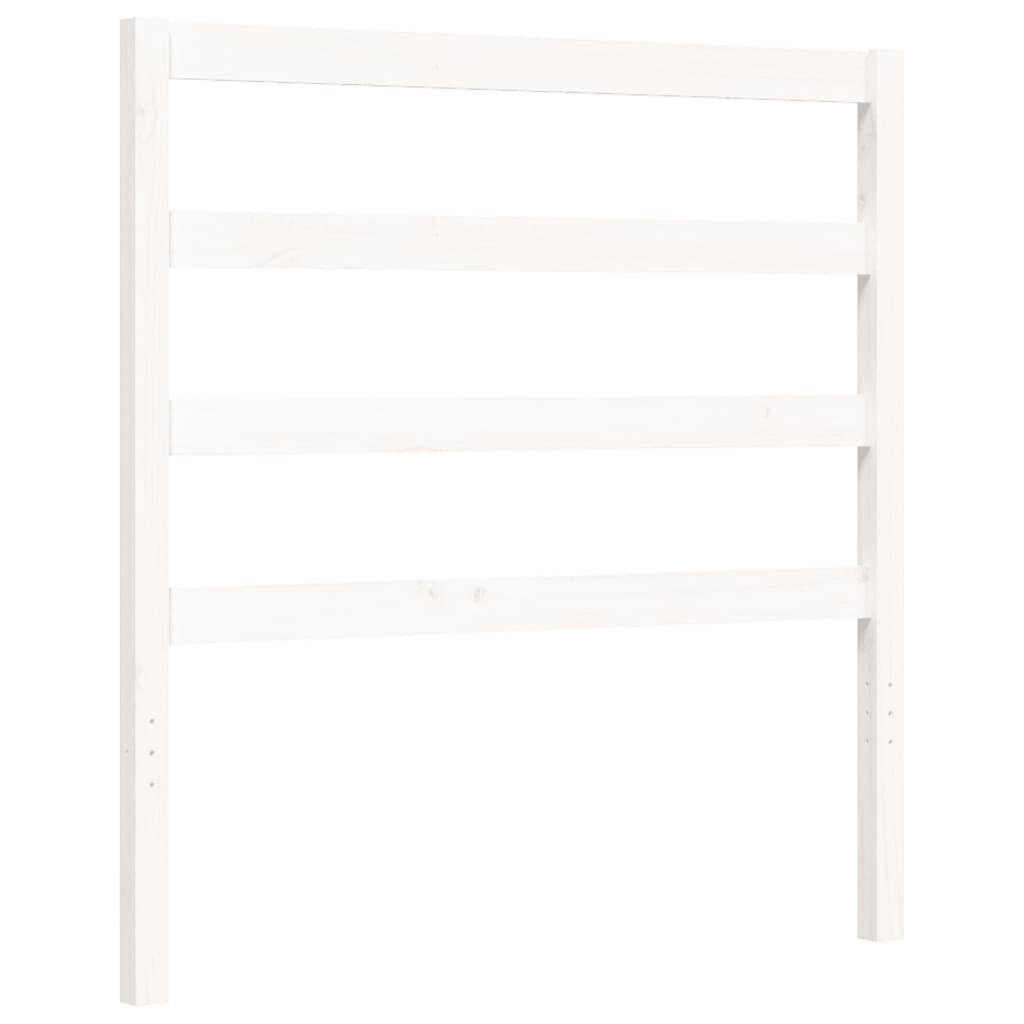 Bed frame without mattress white solid pine wood