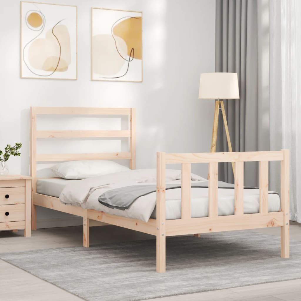 Cadre de lit sans matelas 90x190 cm bois de pin massif