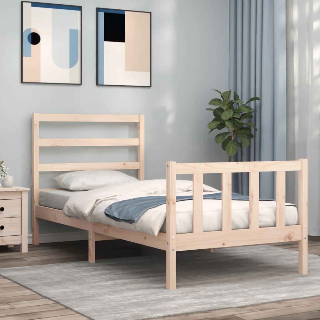 Cadre de lit sans matelas 90x190 cm bois de pin massif