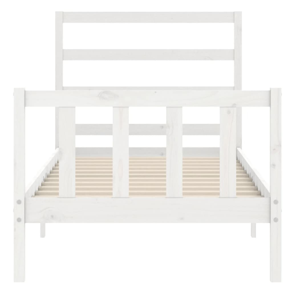 Cadre de lit sans matelas blanc 90x190 cm bois de pin massif