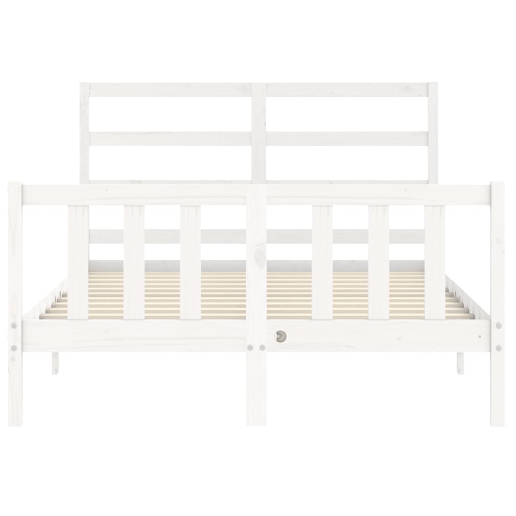 Bed frame without mattress white solid pine wood