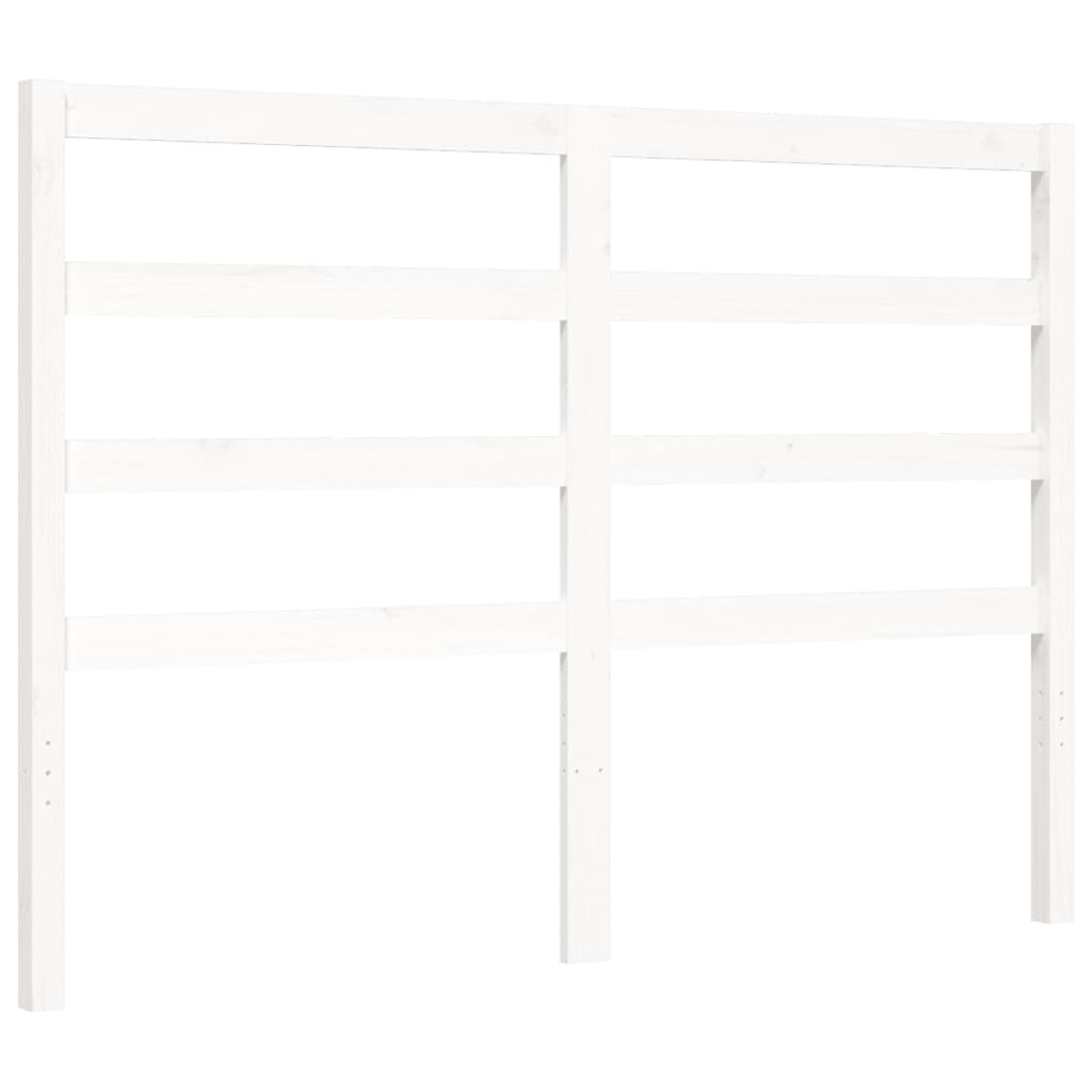 Bed frame without mattress white solid pine wood