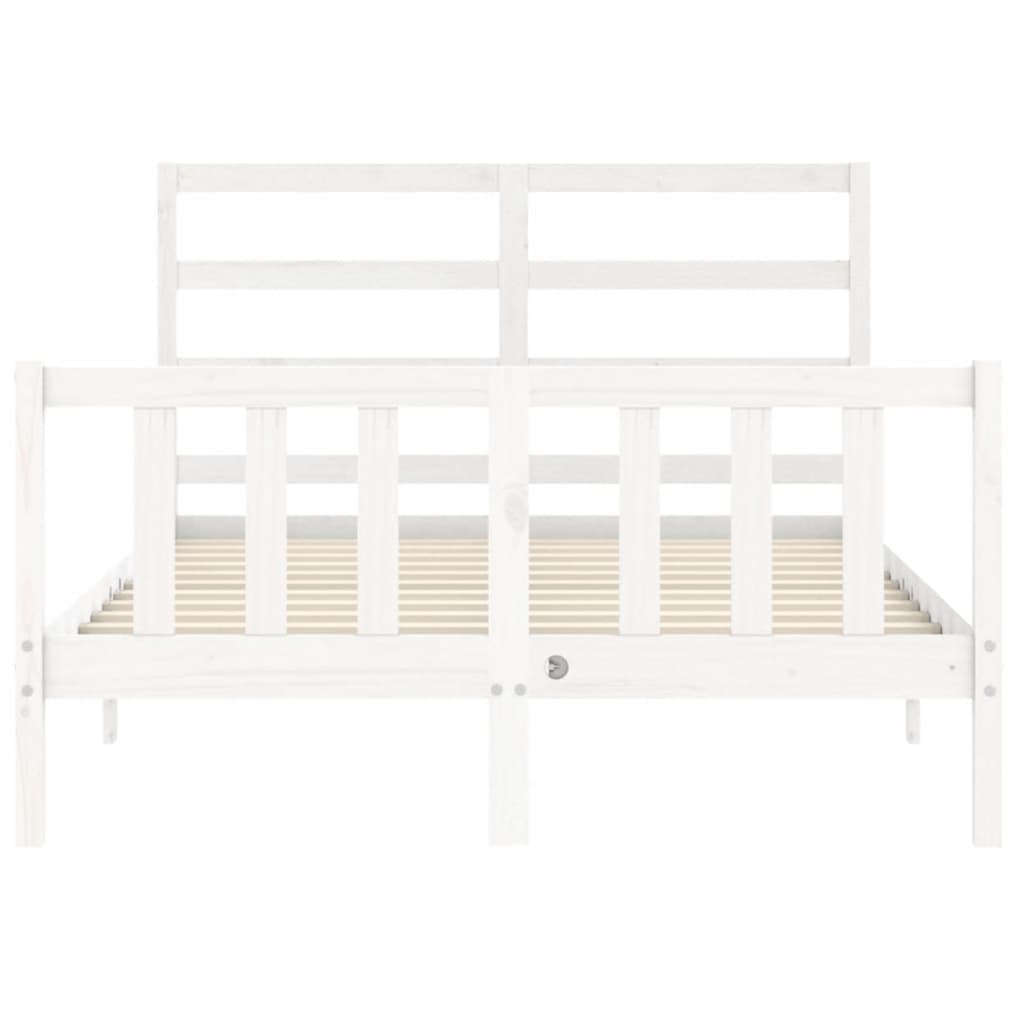 Cadre de lit sans matelas blanc 140x190 cm bois de pin massif