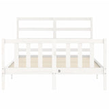 Cadre de lit sans matelas blanc 140x190 cm bois de pin massif