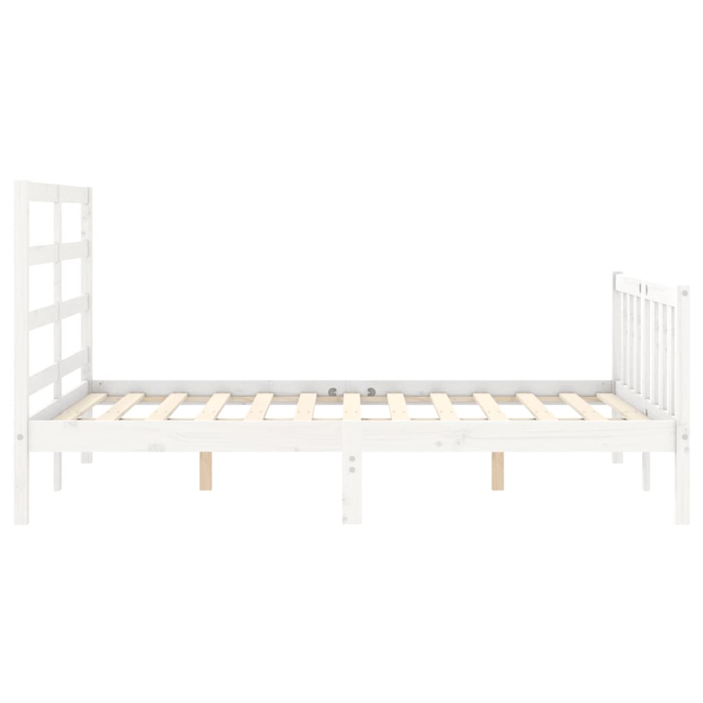 Cadre de lit sans matelas blanc 140x190 cm bois de pin massif