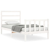 Bed frame without mattress white 90x200 cm solid pine wood