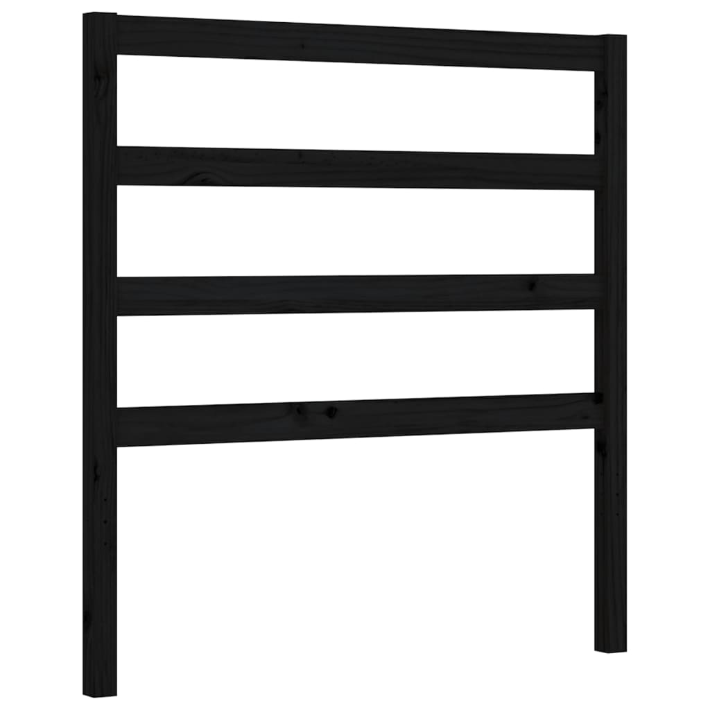 Cadre de lit sans matelas noir 90x200 cm bois de pin massif