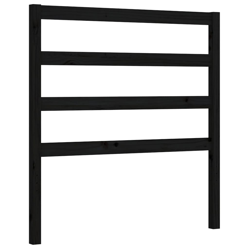 Cadre de lit sans matelas noir 100x200 cm bois massif de pin