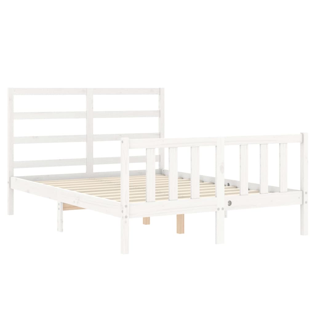 Cadre de lit sans matelas blanc 120x200 cm bois de pin massif