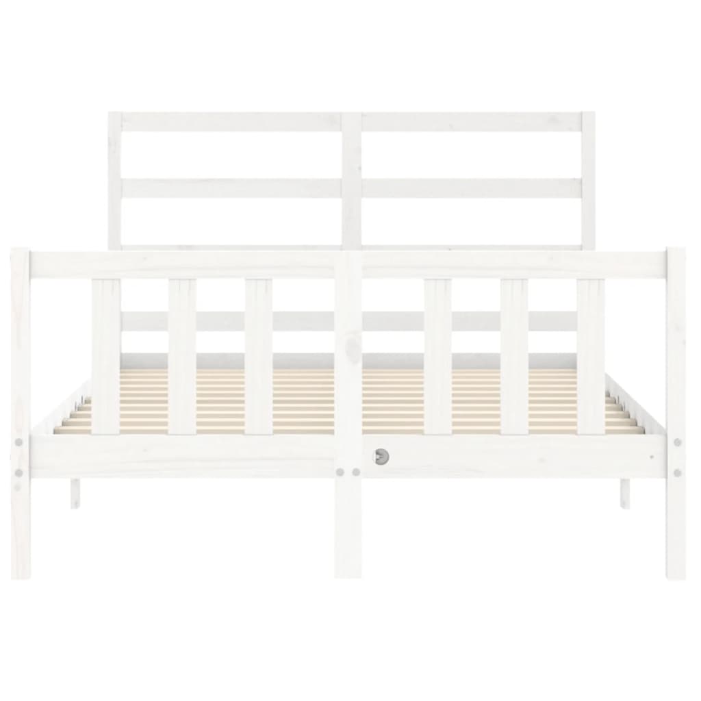 Cadre de lit sans matelas blanc 120x200 cm bois de pin massif