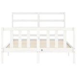 Cadre de lit sans matelas blanc 120x200 cm bois de pin massif