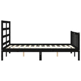 Cadre de lit sans matelas noir 120x200 cm bois de pin massif