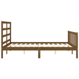 Cadre de lit sans matelas marron miel bois massif