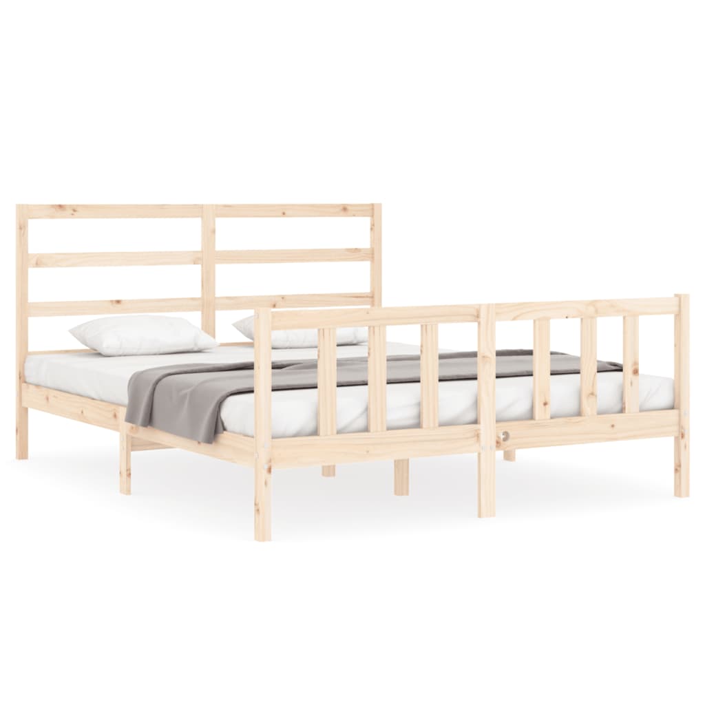 Cadre de lit sans matelas 160x200 cm bois massif de pin