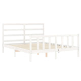 Cadre de lit sans matelas blanc 160x200 cm bois de pin massif