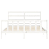 Cadre de lit sans matelas blanc 160x200 cm bois de pin massif