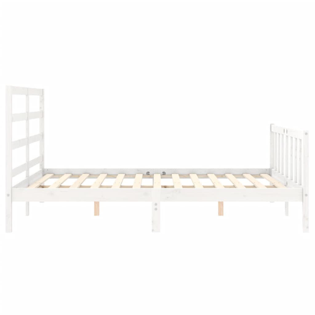 Cadre de lit sans matelas blanc 160x200 cm bois de pin massif